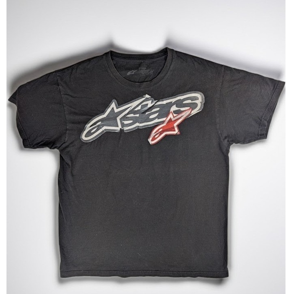 Alpinestars Graphic Logo T-Shirt Men's Large Black Short Sleeve Crew Neck Tee